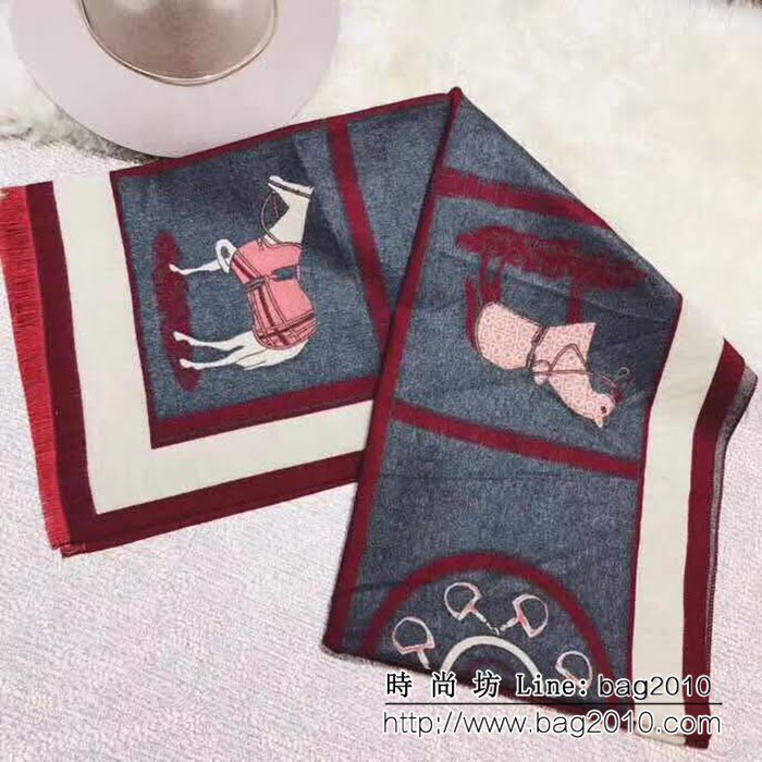 HERMES愛馬仕專櫃品質 2018早秋新品 絲羊絨圍巾 LLWJ6016